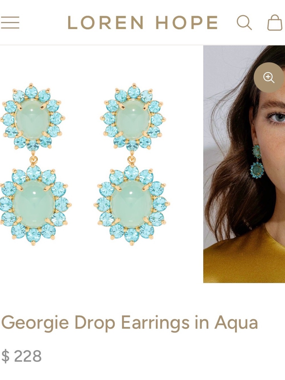 Loren Hope Aqua and Turquoise Double Drop Earrings